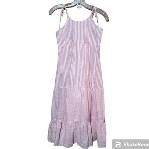 Loveshackfancy Hurley Pink Nad White Striped Dress Size 8-9 !